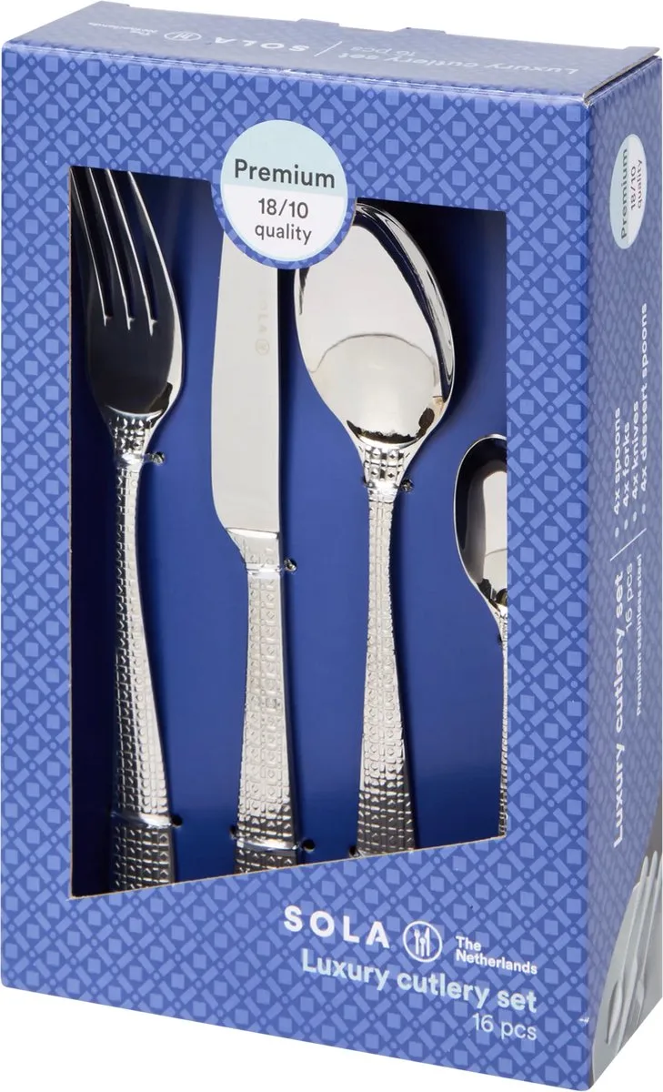 Luxury Cutlery Bestekset - 16 delig - 4 personen - RVS de Sola en Argent – photo produit