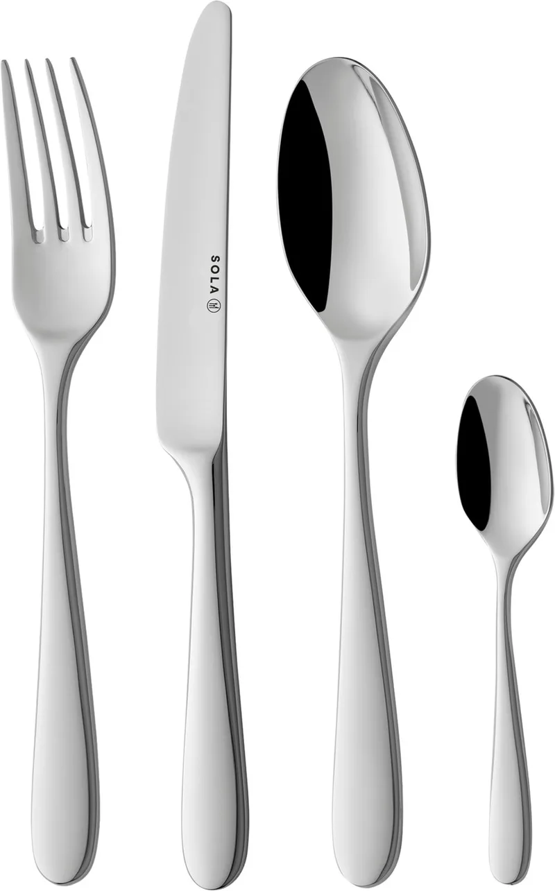 Nordica Bestekset 12 persoons - 100 delig - Edelstaal 18/10 von Sola in Silber – Produktfoto