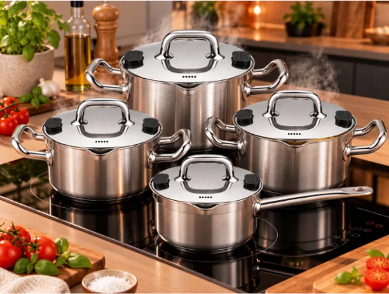 Pannenset Muze Tri-ply de Sola en Argent – photo produit