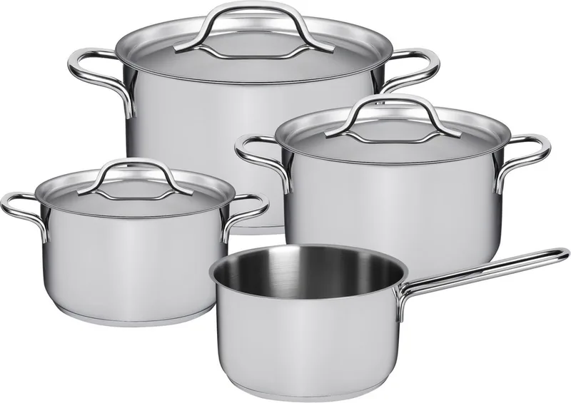 Sola 4 delige pannenset Mirage - 4-delig - Premium rvs - Voor elke warmtebron - PFAS vrij by Sola in Silver – product photo