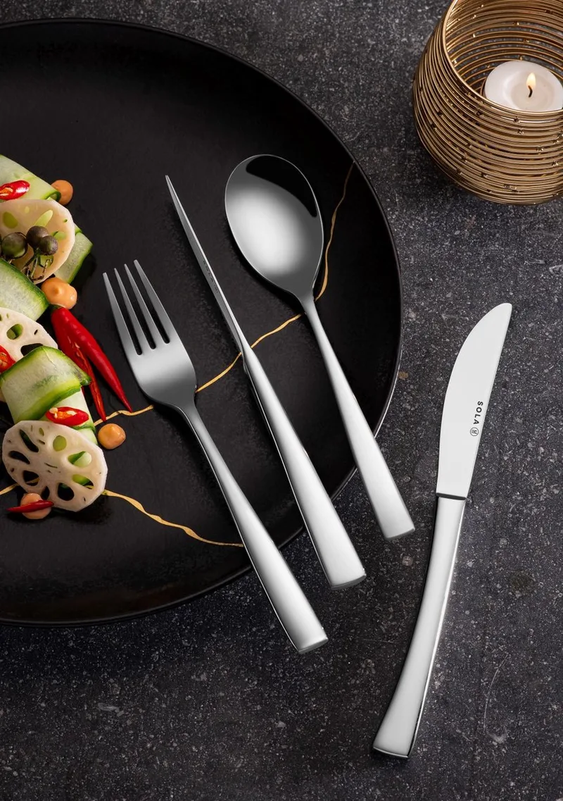 Steakmes plat heft Lotus - Los bestek - 1 stuk by Sola in Silver – product photo