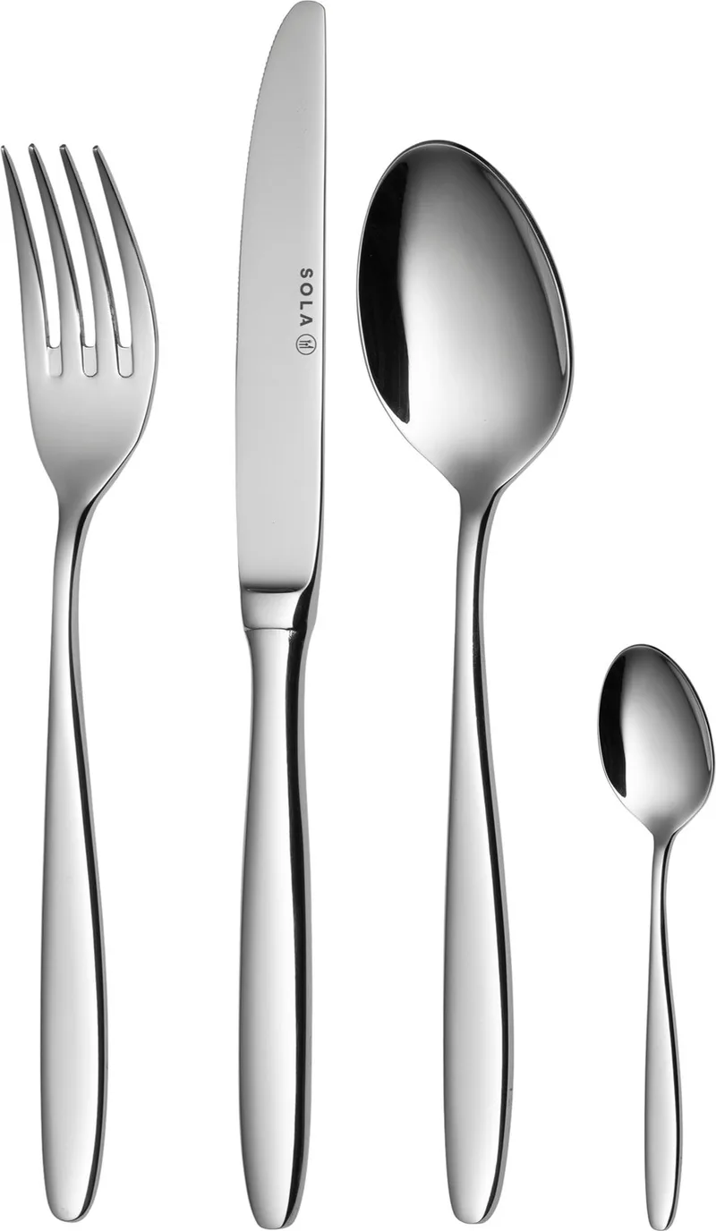 Tulip Bestekset 12 persoons - 100 delig - Edelstaal 18/10 von Sola in Silber – Produktfoto