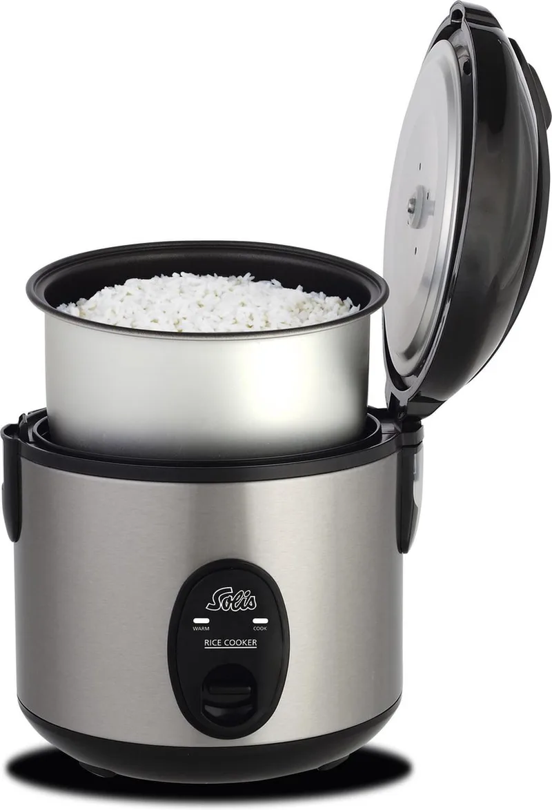 Compact Rice Cooker 821 Rijst Koker - Rice Cooker - 4 Porties - Zilver van Solis in Zilver, Grijs, Zwart – productfoto
