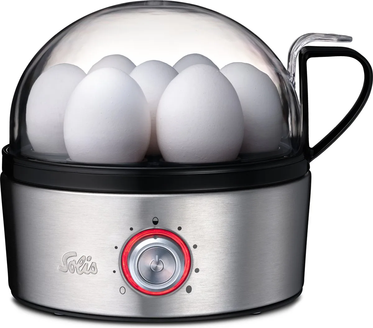 Egg Boiler & More 8272 Eierkoker Elektrisch - Geschikt voor 1 tot 7 Eieren - Met Stoomfunctie voor Groente en Meer - BPA-Vrij van Solis in Rvs – productfoto