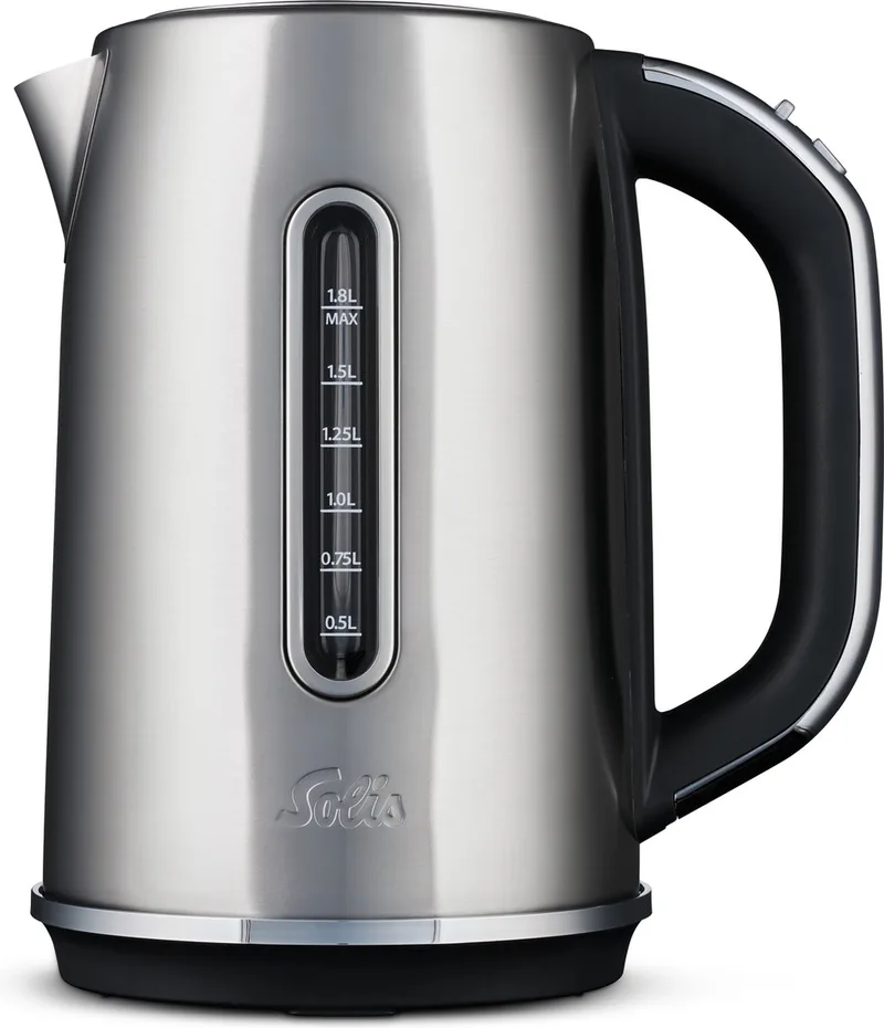 Flexi Temp Kettle Waterkoker met Temperatuurregeling - Temperatuur van 40 tot 100°C - Geïntegreerde Kalkfilter - Theemaker - Zilver by Solis in Black – product photo