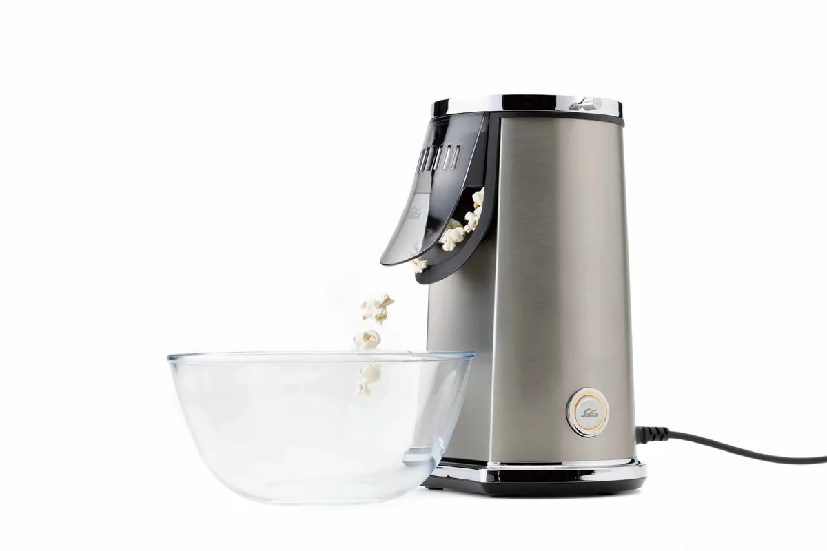 Pop & Fun Popcorn Maker - Popcorn Machine Zonder Olie - Popcornmachine - RVS Popcornmaker by Solis in Roestvrijstaal – product photo