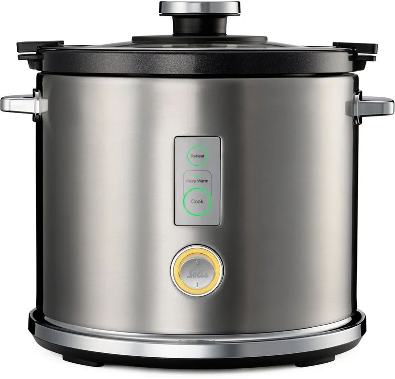 Rice Cooker Multi 8162 - Rijstkoker en Stoomkoker - Voor Alle Soorten Rijst - Stoompan voor Rijst, Groente, Vis en Meer - 650 W - 1.2L by Solis in Rvs – product photo
