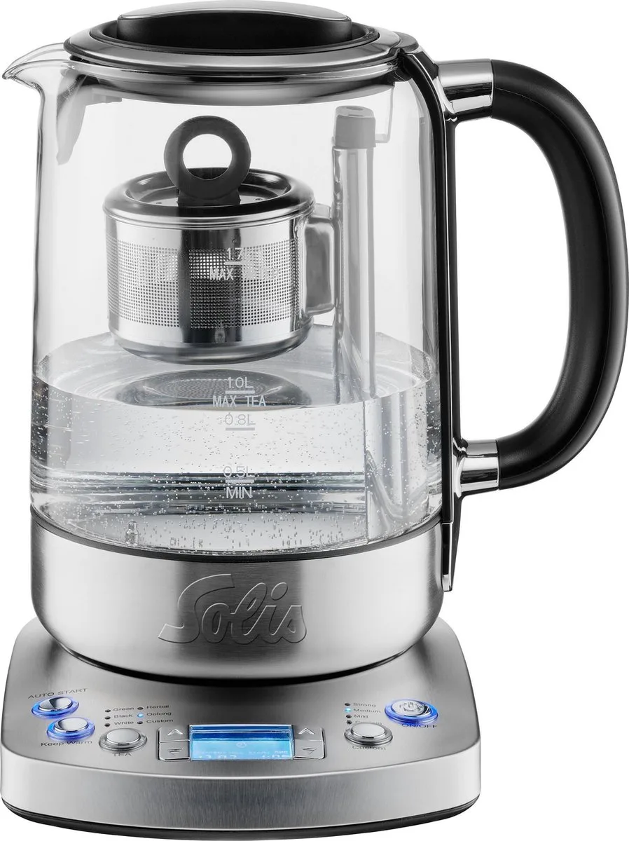 Tea Kettle Automatic 5518 - Waterkoker met temperatuurregeling - Theemaker van Solis in Zilver – productfoto