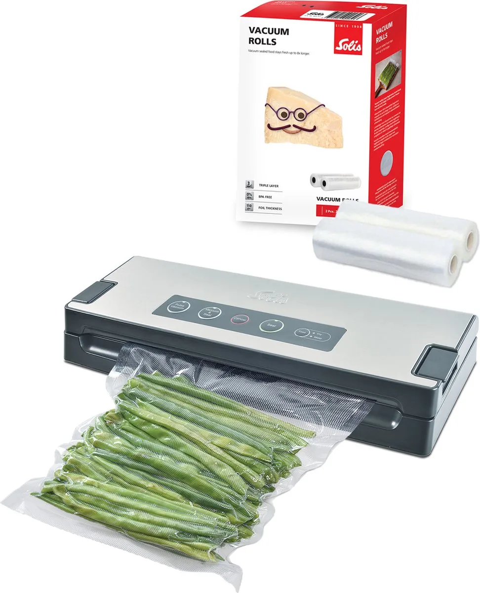 Vac Premium 574 Vacumeermachine + 2 Vacuümrollen - Grijs by Solis in Grey, Black – product photo