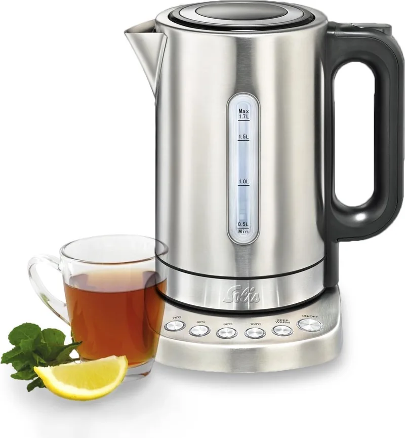 Vario Temp Kettle 5516 Waterkoker met Temperatuurregeling - Zilver by Solis in Rvs – product photo