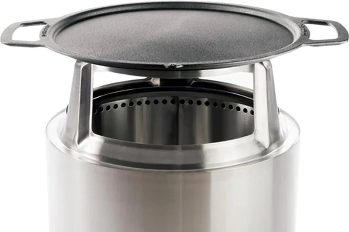 adapter + plancha voor Bonfire D47,6cm RVS van Solo Stove in Zilver – productfoto