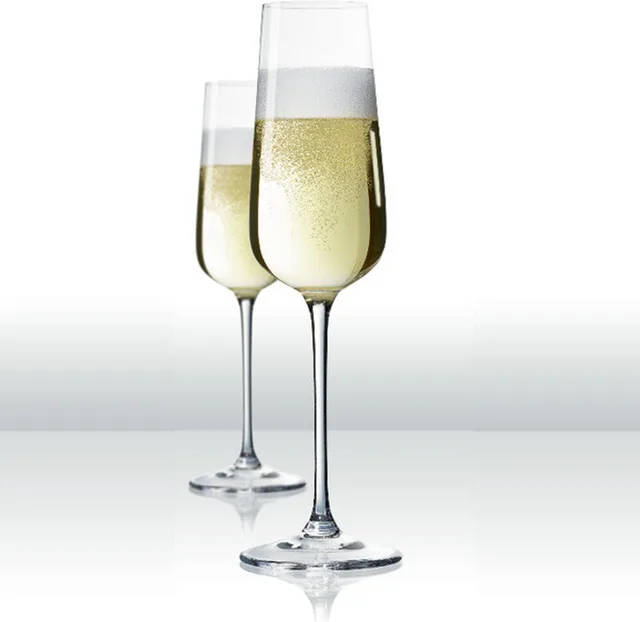 Bordeaux Capri Champagne glazen 2 stuks - Champagneglazen Kristal - Champagneglas - Glas kristal set van 2 - 250 ml - Kristal
