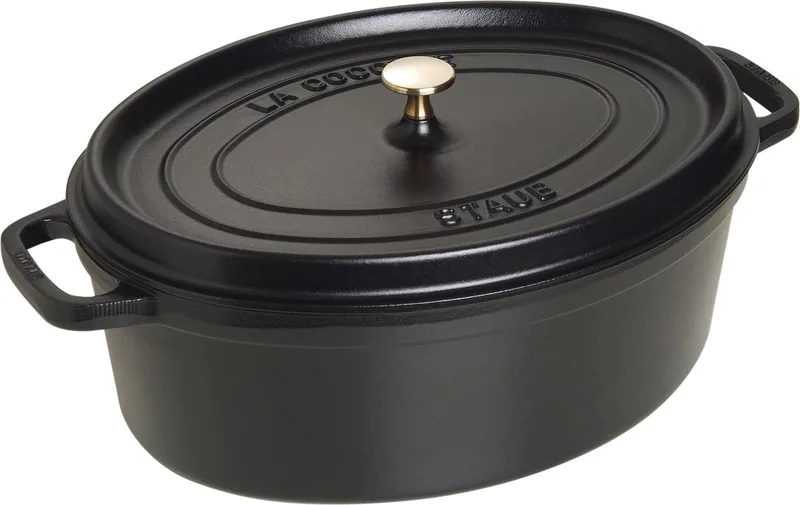 Braadpan Ovaal Cocotte - ø 37 cm / 8 liter fra Staub i Sort – produktbillede