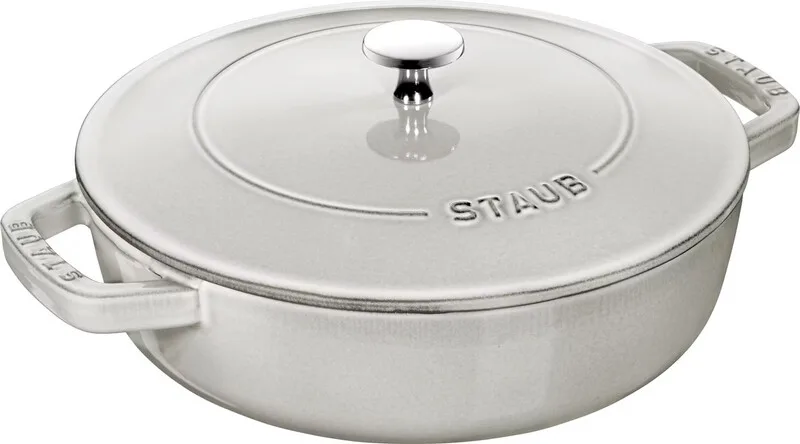 Braisers Schmorpfanne, 24 cm | Weisser Trüffel | rund | Gusseisen van Staub – productfoto