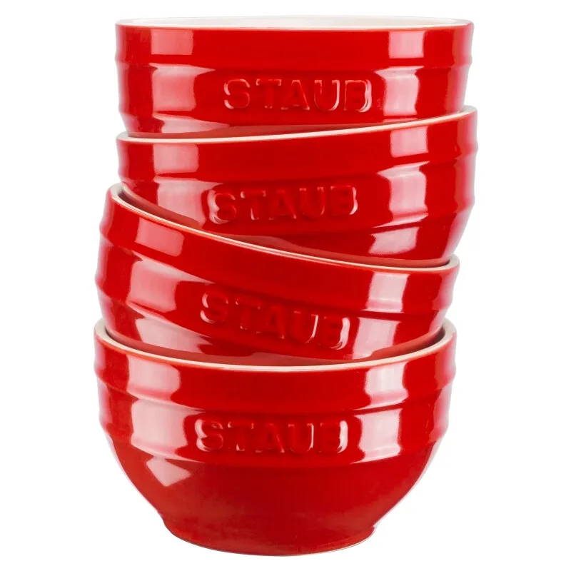 Ceramique Schüsselset in Rot – 4er-Set – 14 cm – 700 ml von Staub – Produktfoto