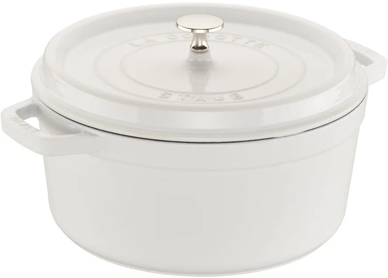 Cocotte 26 cm / 5,25 liter van Staub in Wit – productfoto
