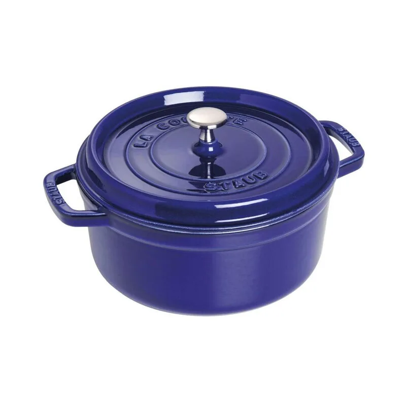 Cocotte, Gusseisen-Schmortopf, geeignet für alle Herdarten inklusive Induktion, rund, 20 cm, 2,25 L, dunkelblau von Staub – Produktfoto