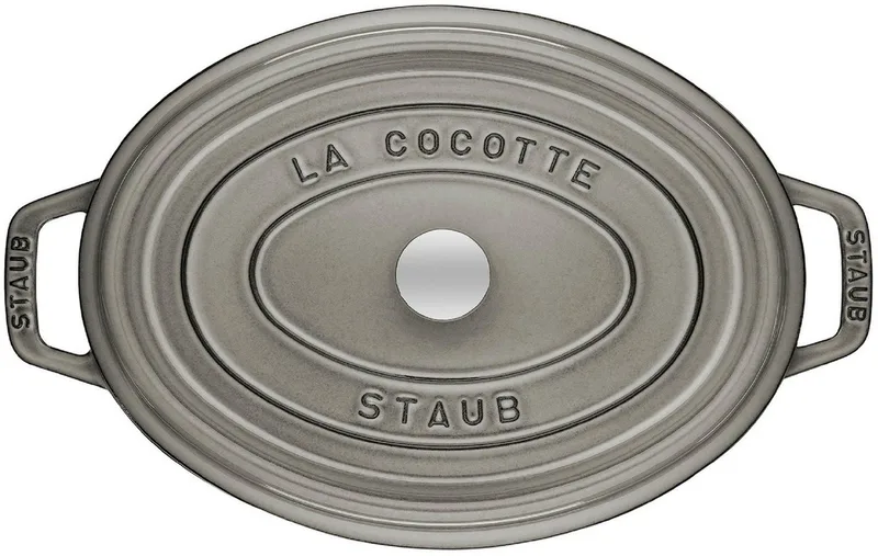 cocotte - ovaal - 31 cm - grafietgrijs van Staub in Grijs – productfoto 2 van 5