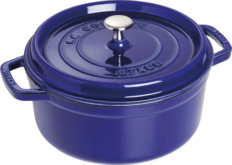 cocotte - rond - 24 cm - donkerblauw fra Staub i Sort – produktbillede 1 af 4