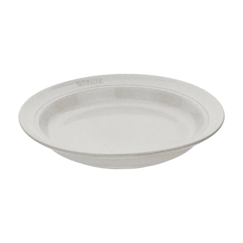 Dining Line Teller, 24 cm | Weisser Trüffel | rund | Keramik de Staub – photo produit