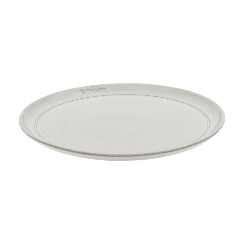 Dining Line Teller flach, 20 cm | Weisser Trüffel | Keramik von Staub – Produktfoto