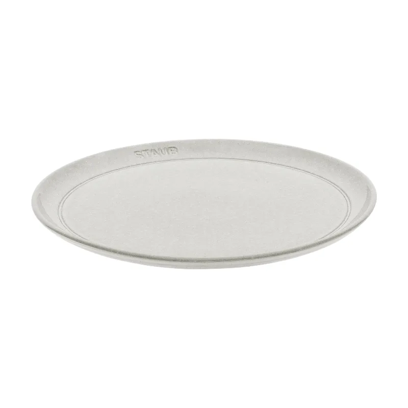 Dining Line Teller flach, 26 cm | Weisser Trüffel | Keramik von Staub – Produktfoto