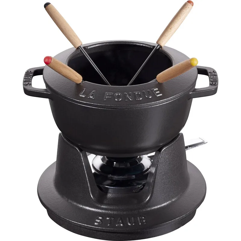 Fondue-Topf-Set 6,3 Zoll, Schwarz (Schwarz 19-3911tcx) van Staub – productfoto