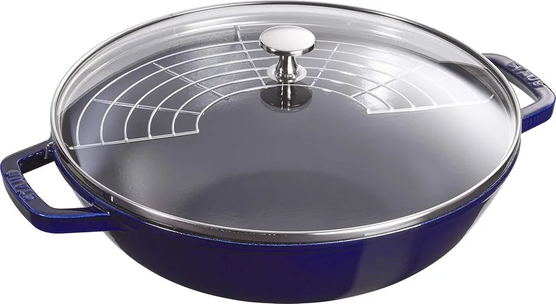 gietijzeren wokpan - 30 cm, donkerblauw by Staub – product photo