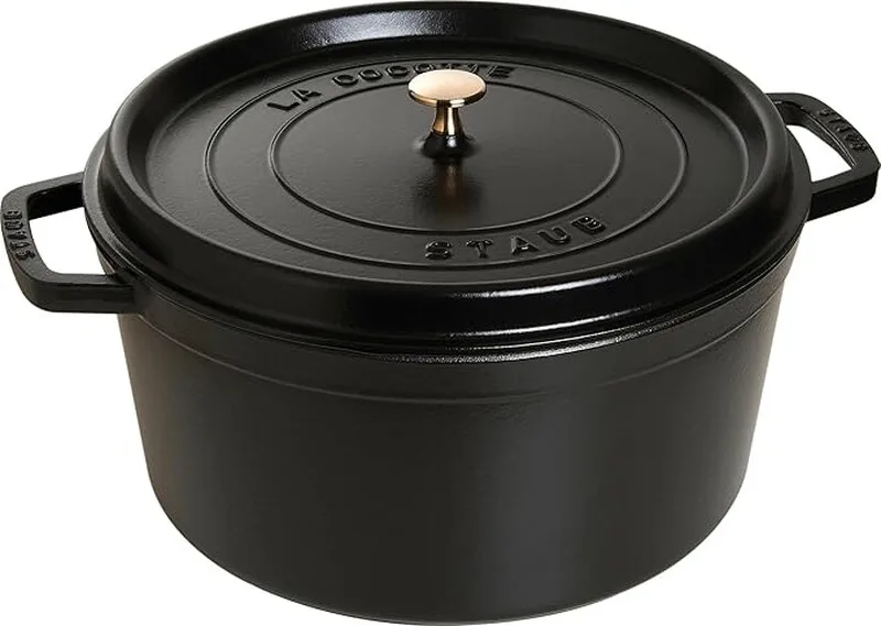 Gusseisen-Bräter/Cocotte, rund 34 cm, 12,6 L, schwarz von Staub – Produktfoto