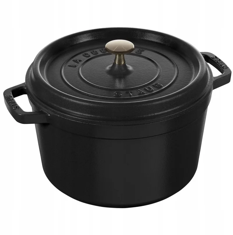 La Cocotte Gietersel Gietijzeren Pan Rond Hoog 4.8L de Staub en Noir – photo produit
