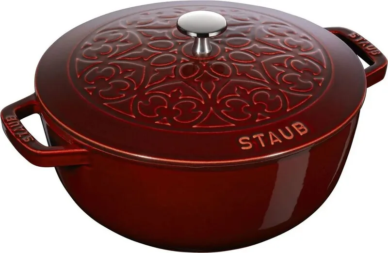 La Cocotte La Marmite Lilie, 24 cm | Grenadine-Rot | rund | Gusseisen fra Staub – produktbillede