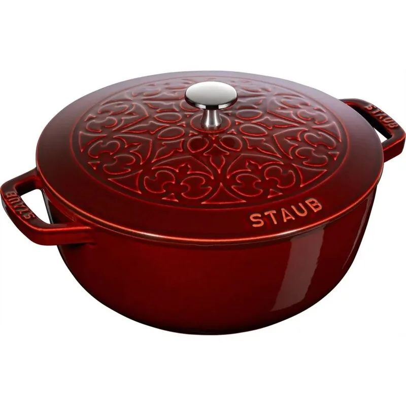 La Cocotte La Marmite Lilie, 26 cm | Grenadine-Rot | rund | Gusseisen fra Staub – produktbillede