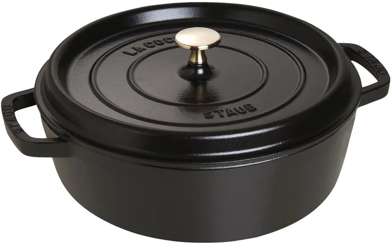 Lage cocotte 28cm / 5.7L von Staub in Schwarz – Produktfoto