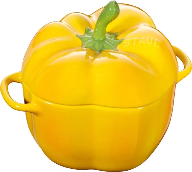 Paprika Schaal Aarderwerk Met Deksel 11 cm från Staub i Gul – produktbild