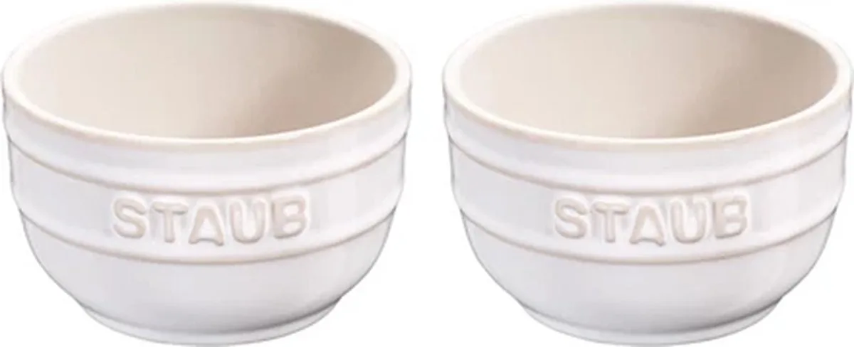 Ramequin S/2 8 Cm Ivory Ceramic By Staub 40511-859 van Staub in Wit – productfoto