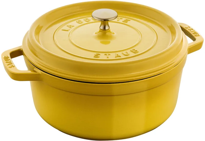 Ronde Cocotte 26cm - 5.2L - Gietijzer - citroen by Staub in Citroen geel – product photo
