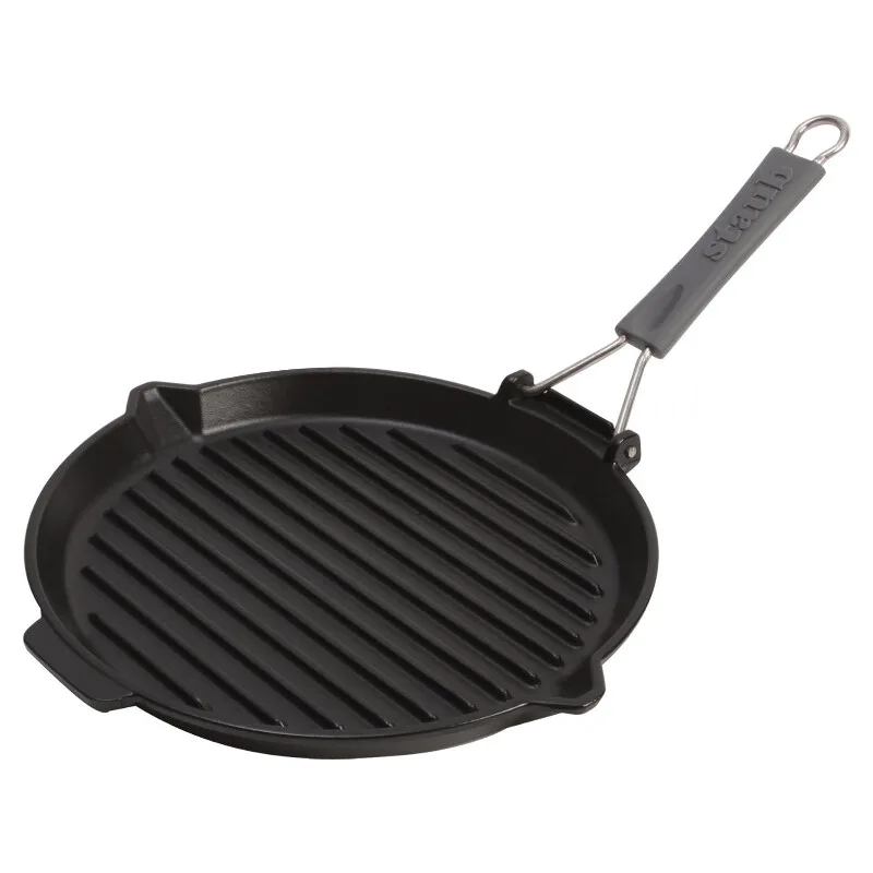 Runde Gusseisen-Grillpfanne – Ein Griff – 27 cm fra Staub – produktbillede