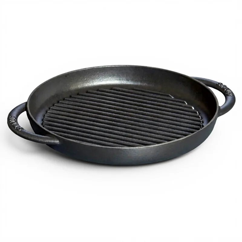 Runde Gusseisen-Grillpfanne – mit zwei Griffen – 26 cm de Staub – photo produit