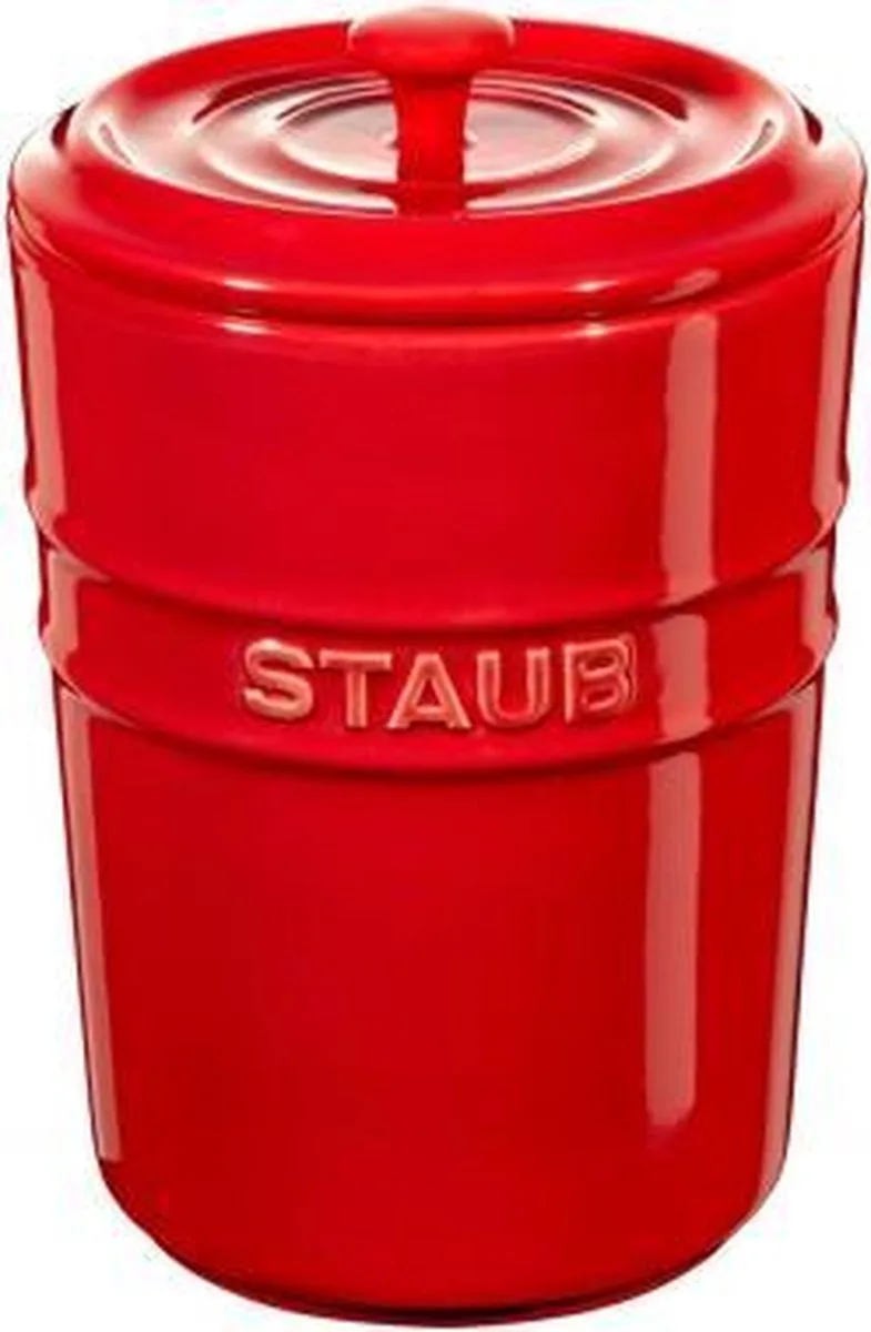 VOORRAADPOT MET DEKSEL 1 L KERS CERAMIC BY STAUB 40511-792 de Staub en Rouge – photo produit