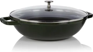 Wokpan - ø 30 cm / 4.4 liter - geëmailleerde anti-aanbaklaag de Staub en Noir – photo produit 1 sur 5