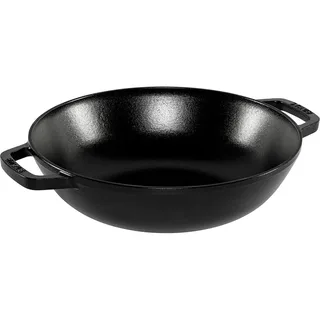 Wokpan - ø 30 cm / 4.4 liter - geëmailleerde anti-aanbaklaag de Staub en Noir – photo produit 4 sur 5