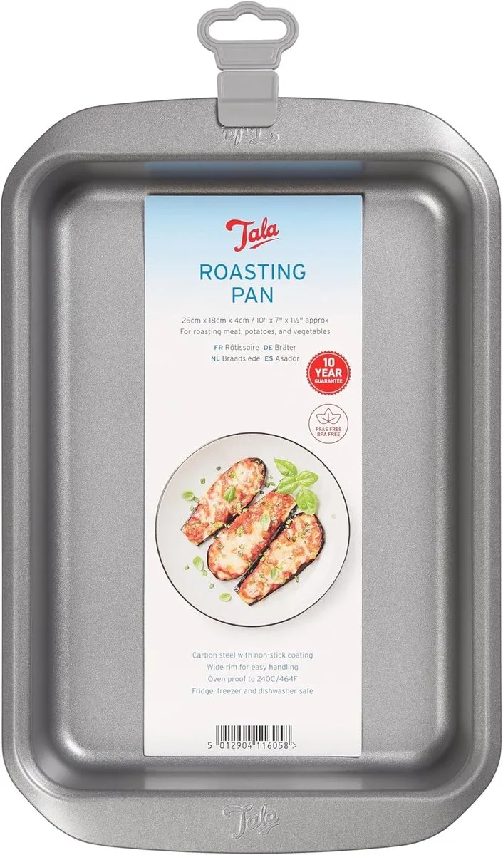 Everyday – Braadslede – 38,5 x 25 cm – Non-stick – Carbonstaal – Met Brede Handgrepen – Stapelbaar fra Tala i Grå – produktbillede