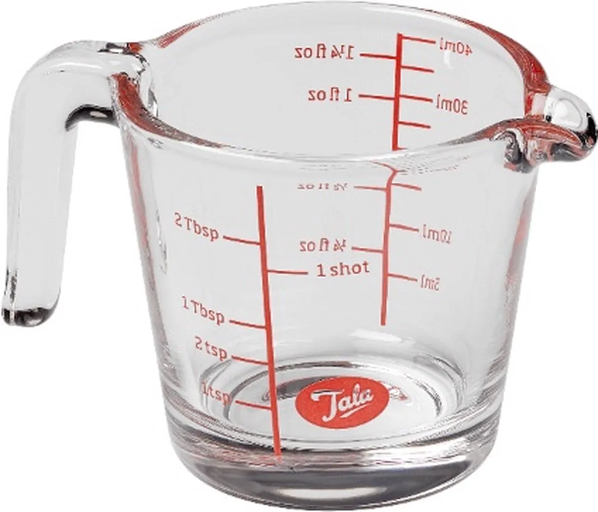 Maatbeker Mini, Borosilicaatglas, 40 ML van Tala in Transparant – productfoto