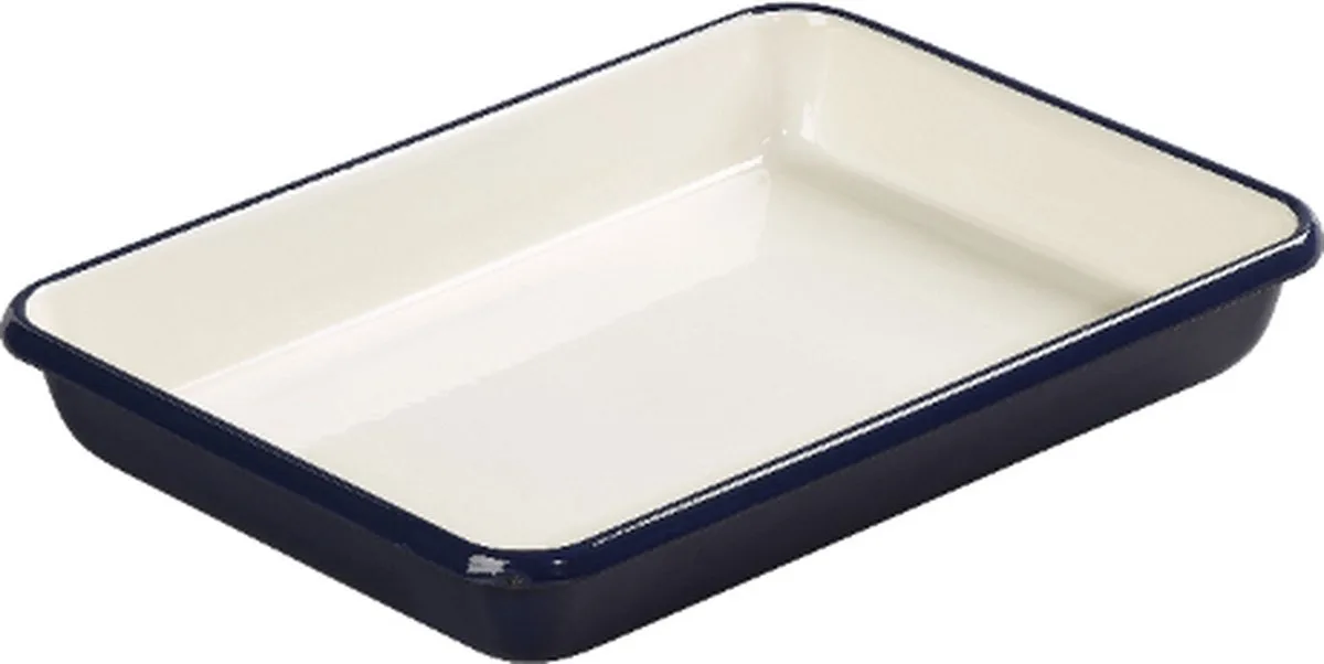Ovenschaal, Indigo/Ivory, Geëmailleerd Staal, 28 x 21 cm van Tala in Blauw, Wit – productfoto