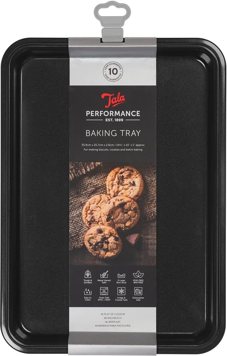 Performance – Bakplaat – 34,5 x 24,4 x 2 cm – Non-stick – Carbonstaal – Ovenbestendig tot 240°C de Tala en Noir – photo produit