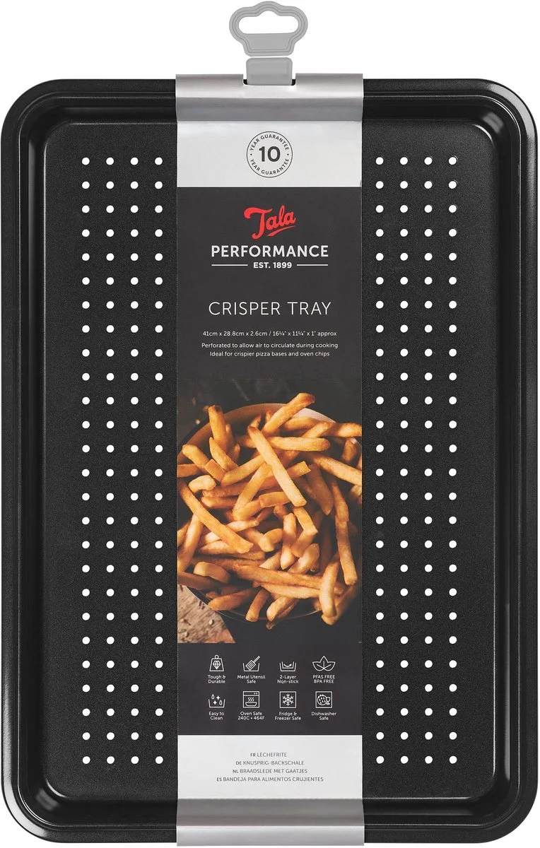 Performance - Crisper Tray Bakplaat - Geperforeerd - 39,5 x 27 x 2 cm - Non-stick - Ovenbestendig de Tala en Noir – photo produit
