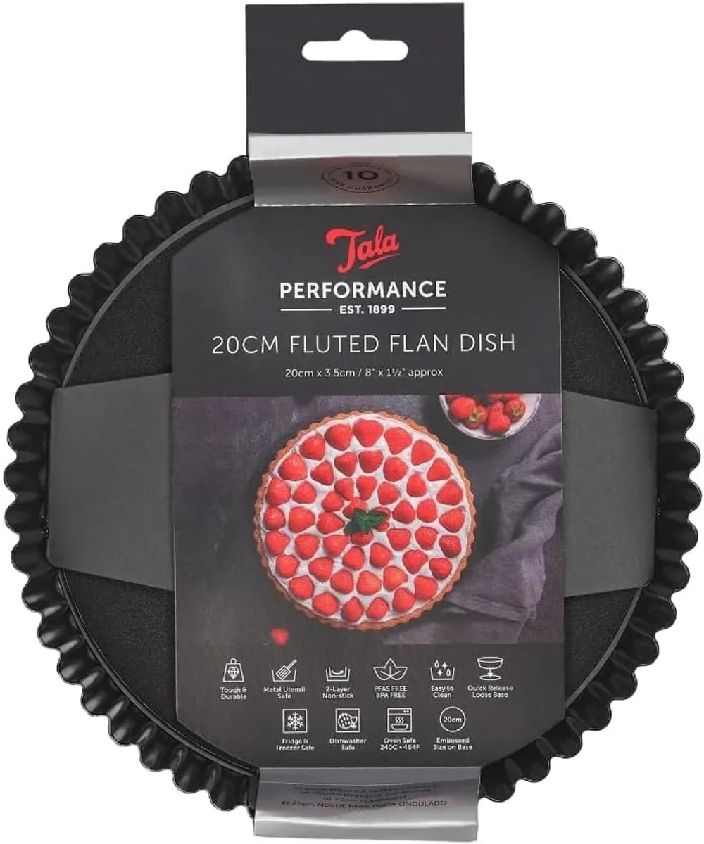 Performance - Quichevorm met Losse Bodem - 20 cm - Ovenbestendig - Antiaanbaklaag - PFAS-vrij van Tala in Zwart – productfoto