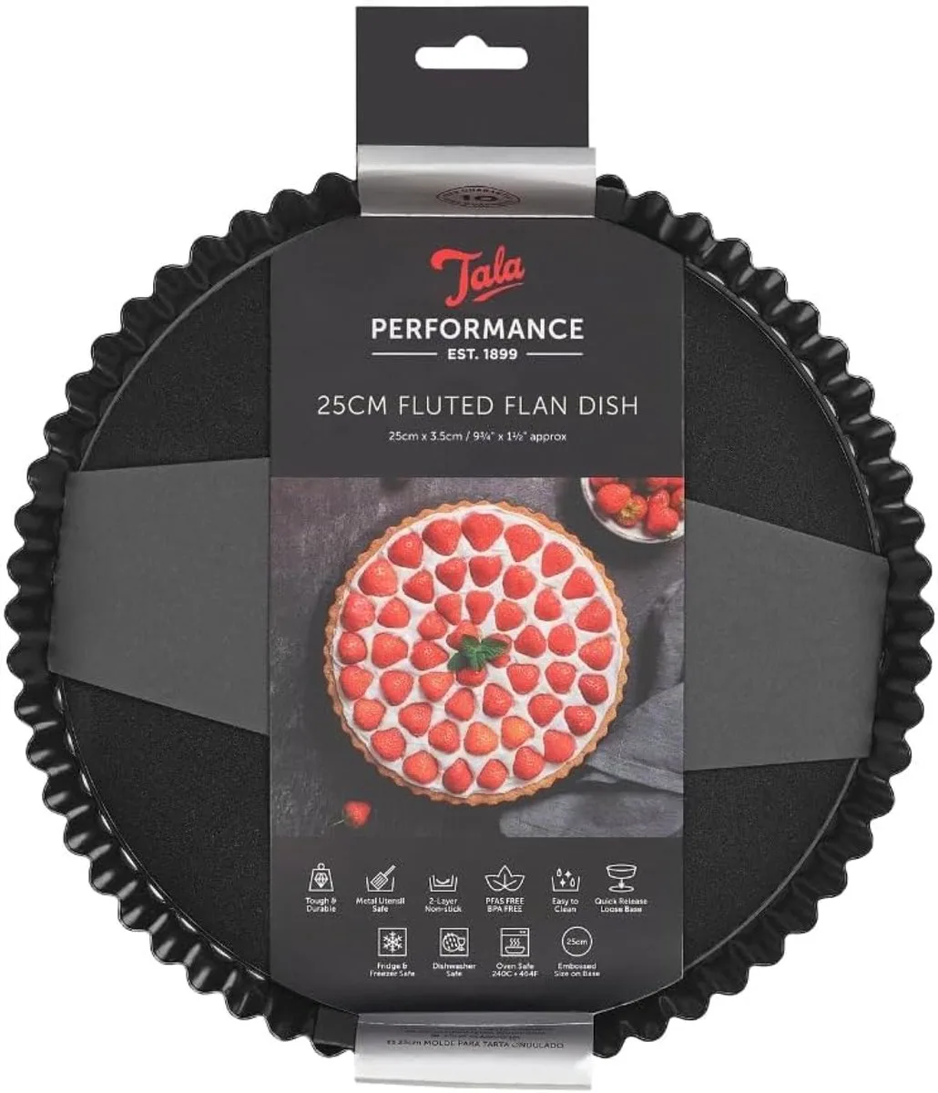 Performance - Quichevorm met Losse Bodem - 25 cm - Ovenbestendig - Antiaanbaklaag - PFAS-vrij van Tala in Zwart – productfoto