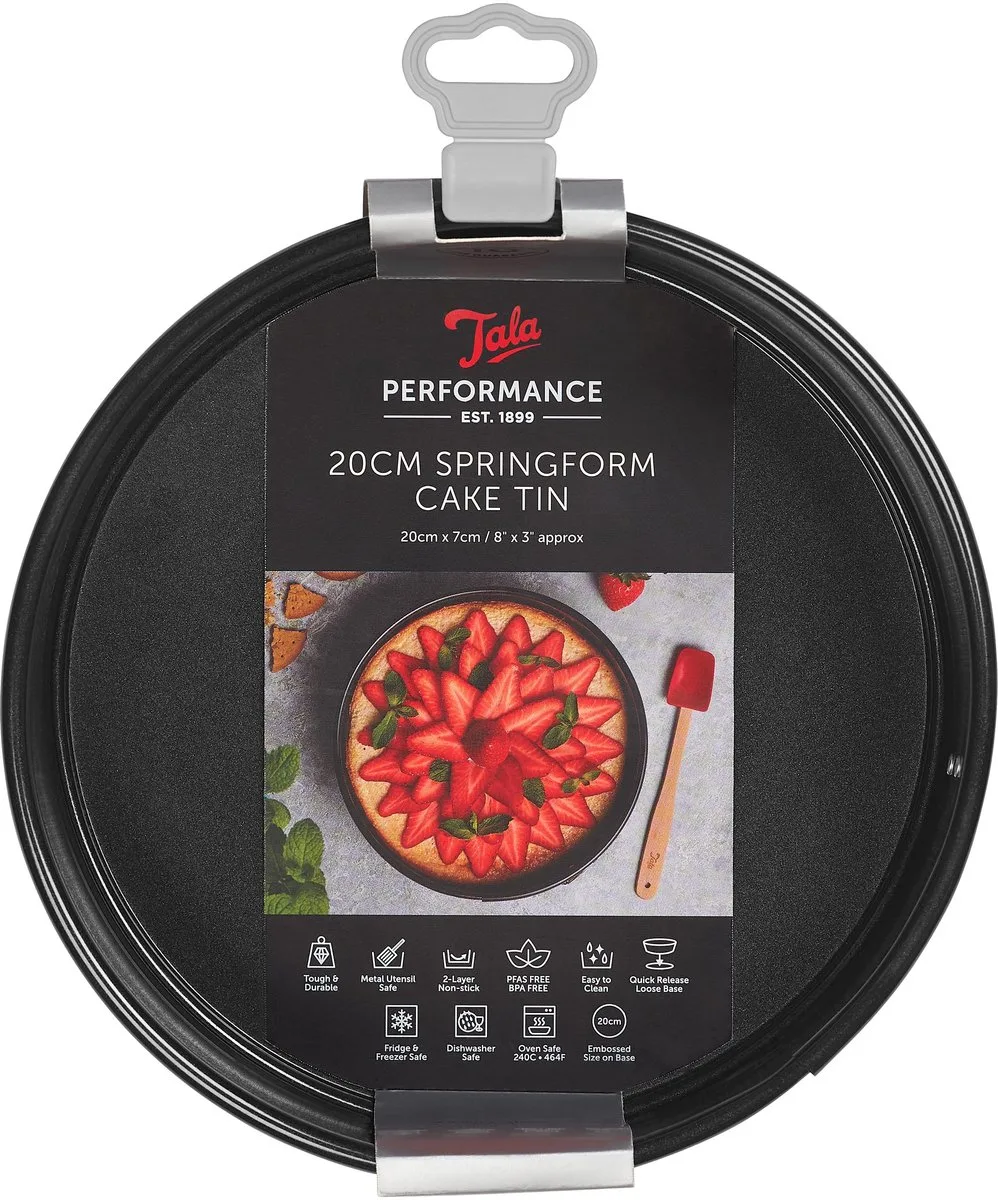 Performance - Springvorm - 20 cm - Losse Bodem - Ovenbestendig - Antiaanbaklaag - PFAS-vrij fra Tala i Sort – produktbillede