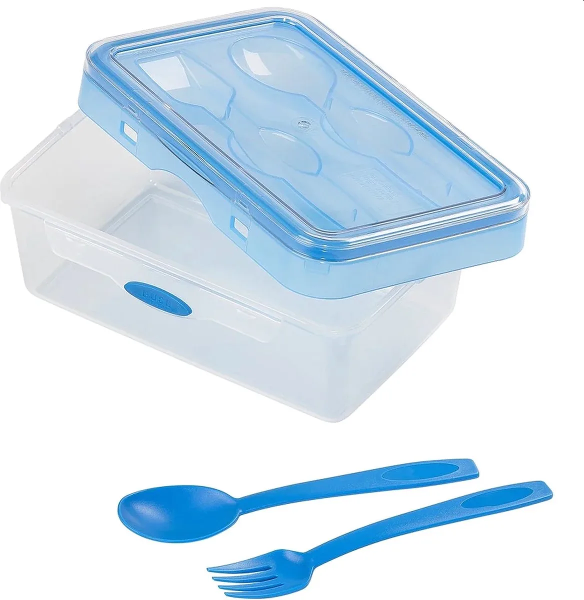 Push & Push Lunchbox Met Bestek 1100ml de Tala en Bleu – photo produit